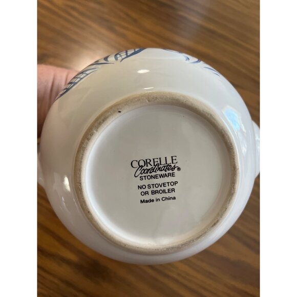Corelle Coordinates stoneware white blue pitcher - Picture 4 of 11